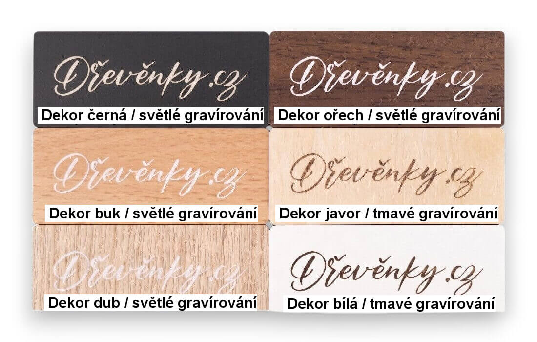 Vzorník dekorů s gravírováním
